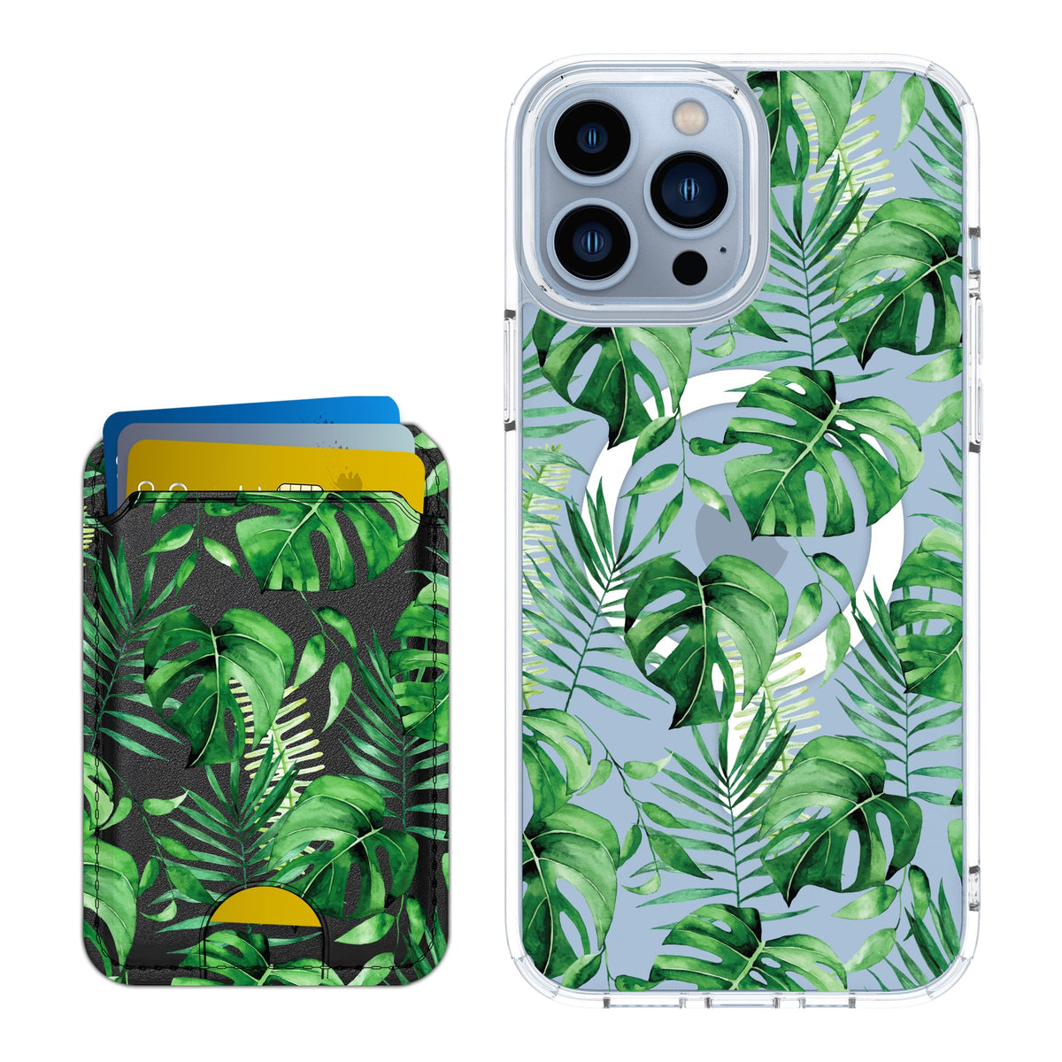 Scooch MagCase Monstera for iPhone 13 Pro Max with Matching MagWallet