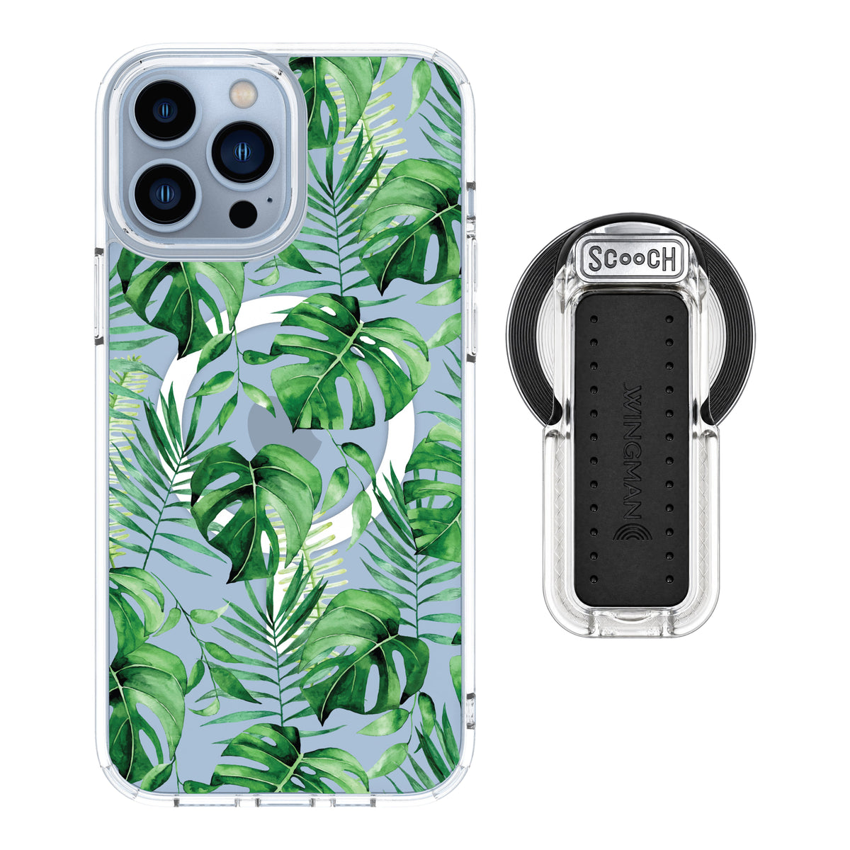 Scooch MagCase Monstera for iPhone 13 Pro Max with MagSafe Wingback - Clear