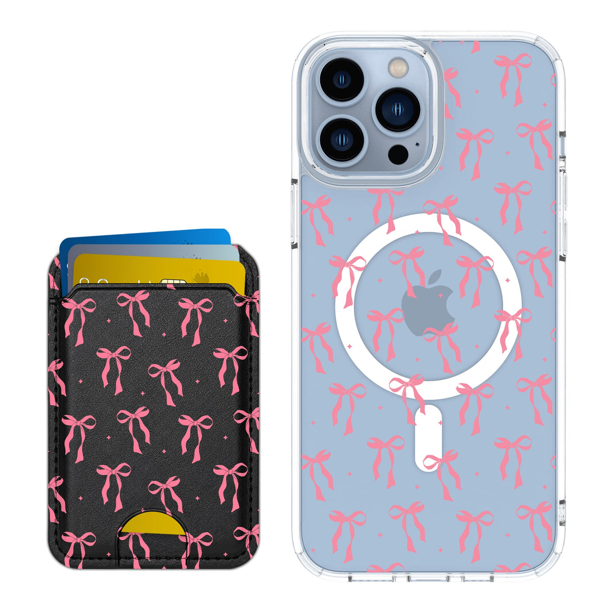 Scooch MagCase Pink Bows for iPhone 13 Pro Max with Matching MagWallet