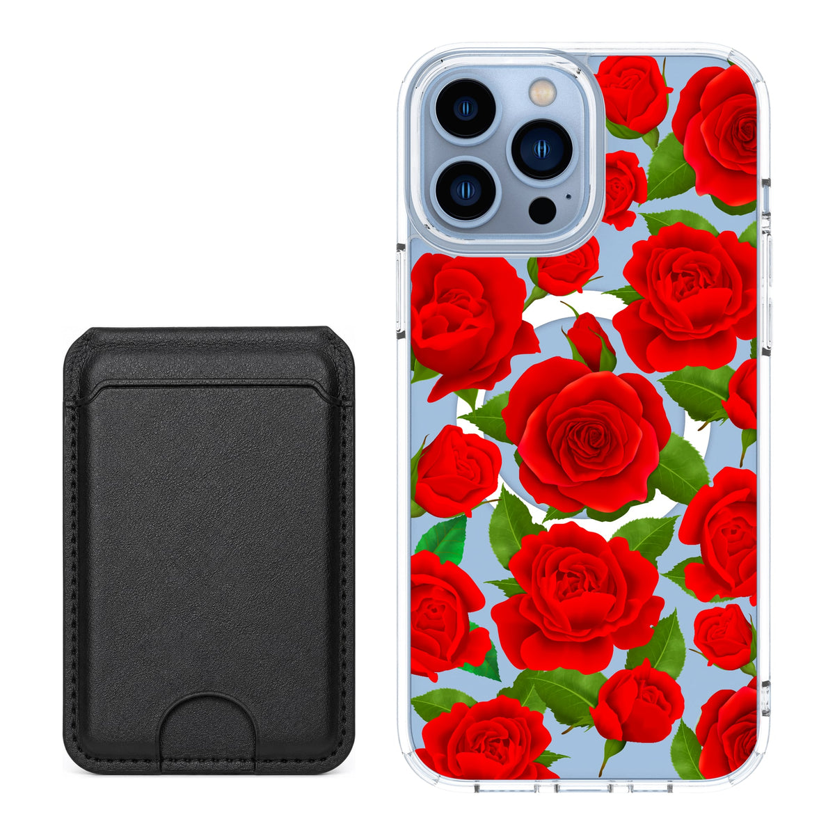 Scooch MagCase Rose Garden for iPhone 13 Pro Max with Black MagWallet