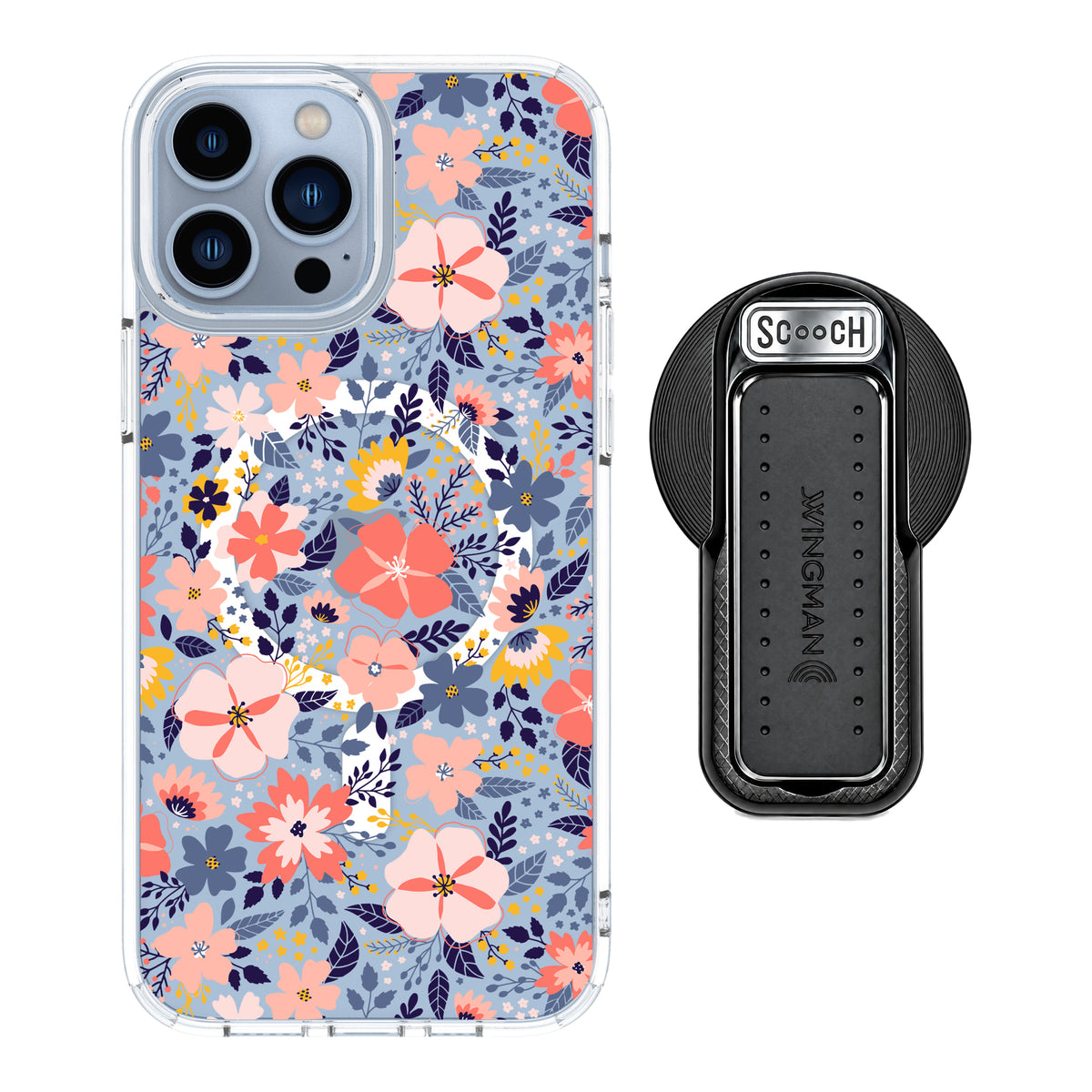 Scooch MagCase Wildflowers for iPhone 13 Pro Max with MagSafe Wingback - Black