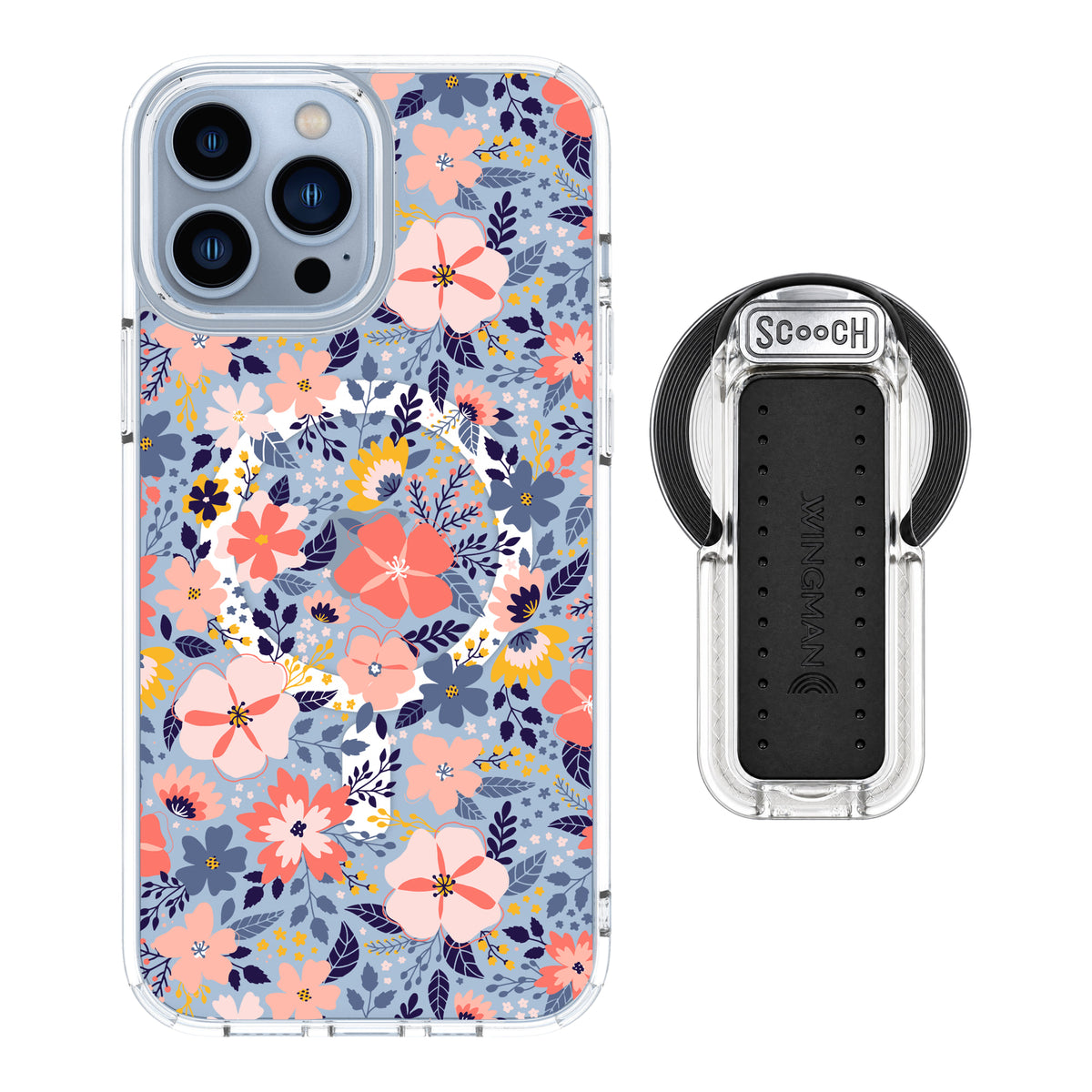 Scooch MagCase Wildflowers for iPhone 13 Pro Max with MagSafe Wingback - Clear