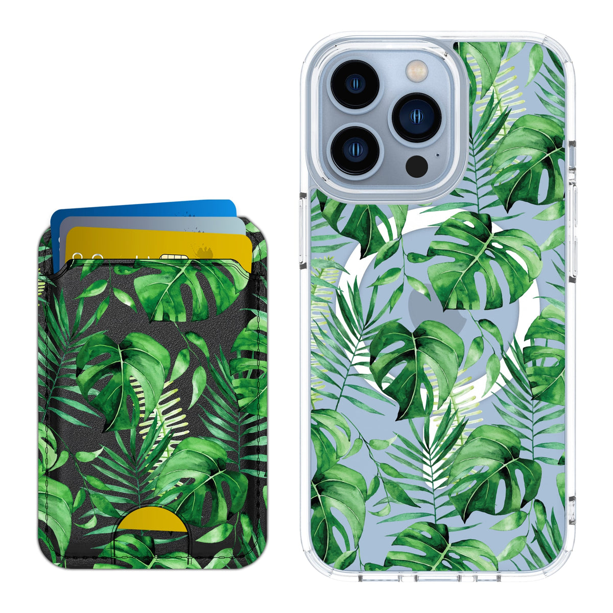 Scooch MagCase Monstera for iPhone 13 Pro with Matching MagWallet