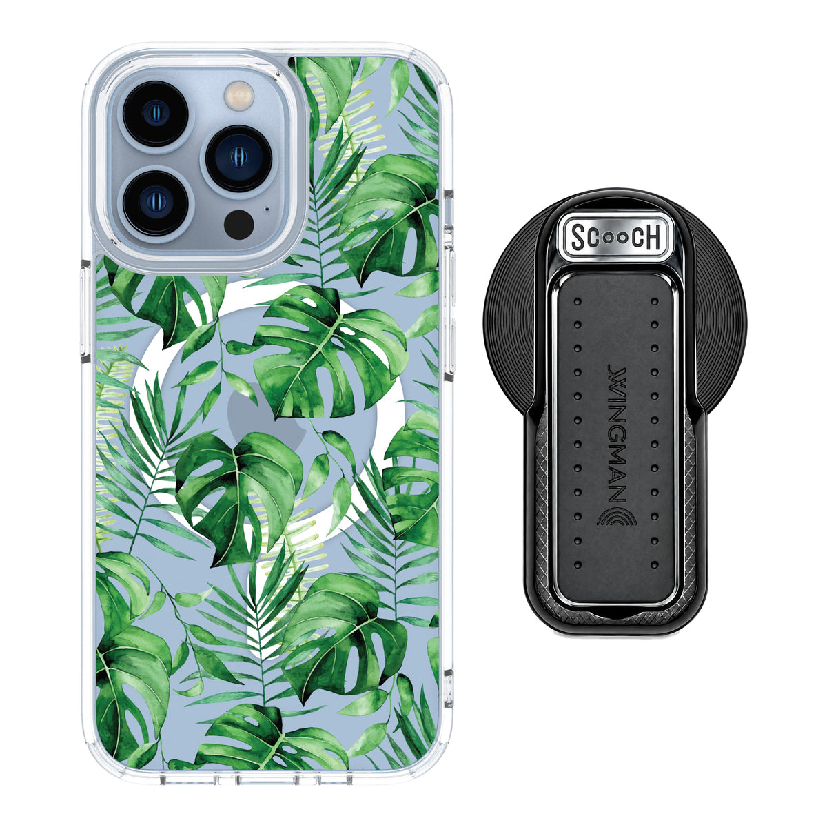 Scooch MagCase Monstera for iPhone 13 Pro with MagSafe Wingback - Black