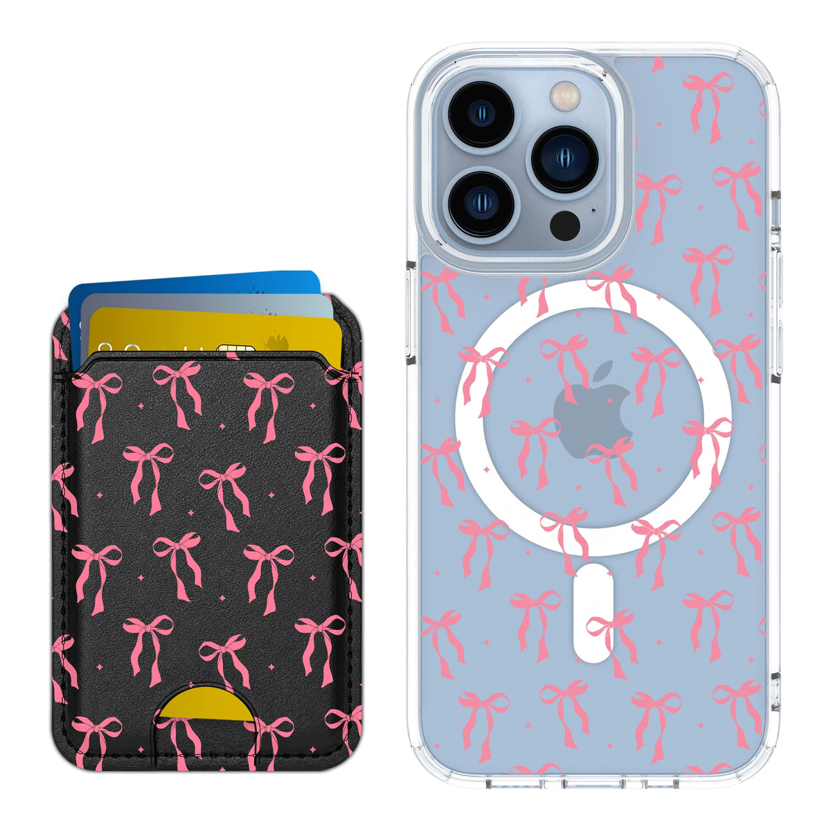 Scooch MagCase Pink Bows for iPhone 13 Pro with Matching MagWallet