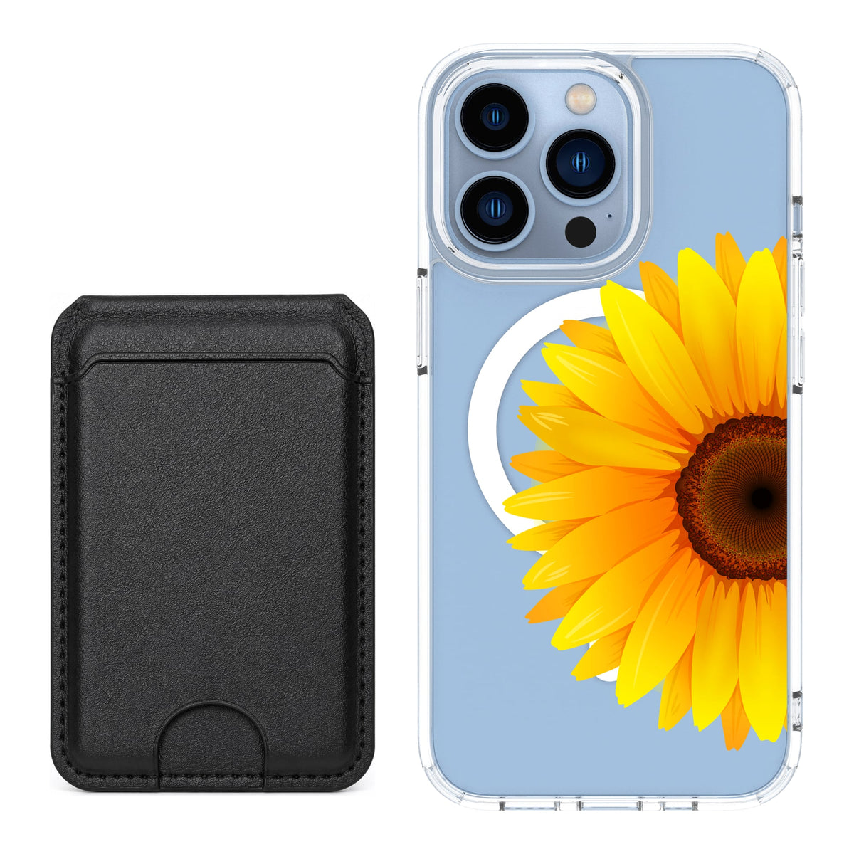 Scooch MagCase Sunflower for iPhone 13 Pro with Black MagWallet