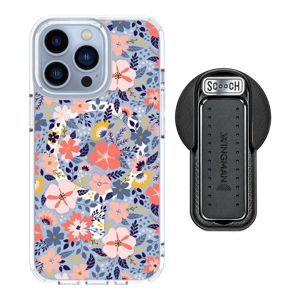 Scooch MagCase Wildflowers for iPhone 13 Pro with MagSafe Wingback - Black