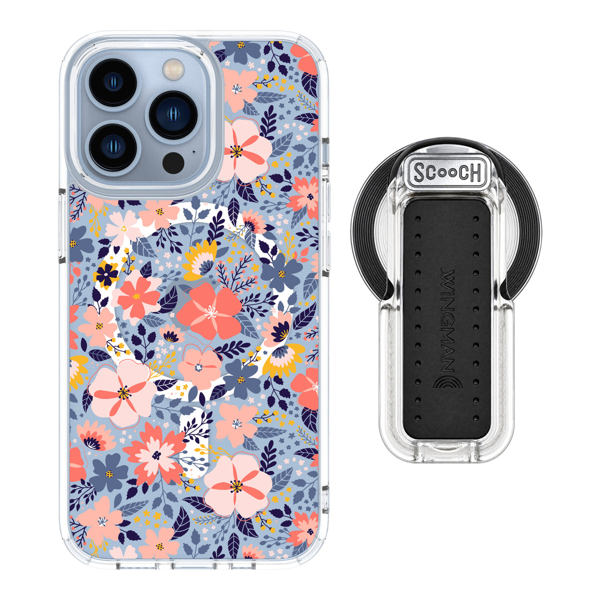 Scooch MagCase Wildflowers for iPhone 13 Pro with MagSafe Wingback - Clear