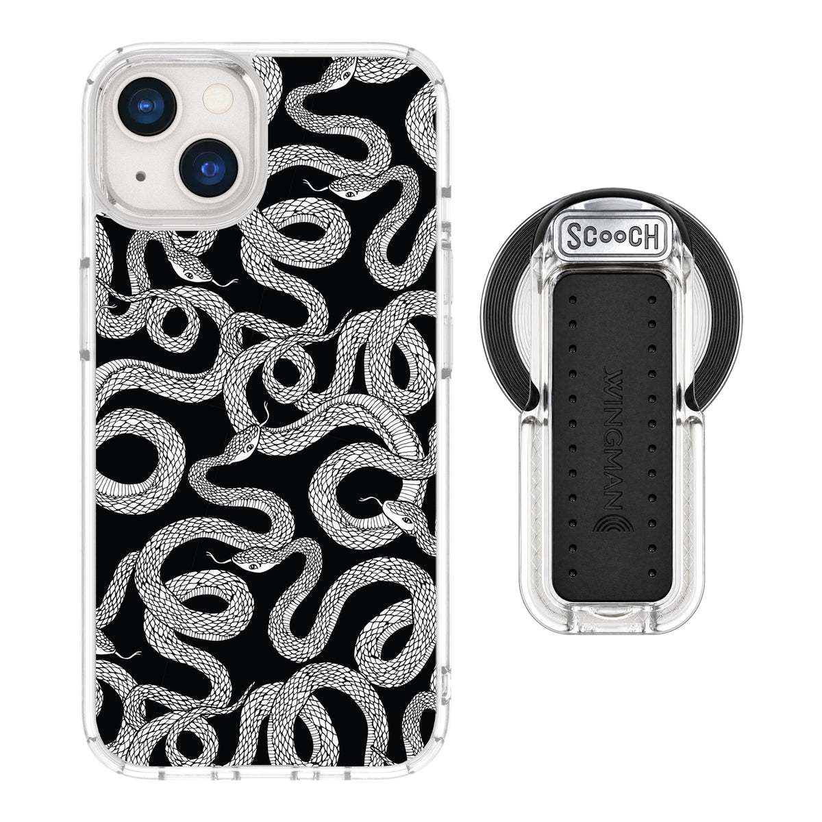 Scooch MagCase Snakes for iPhone 13 with MagSafe Wingback - Clear