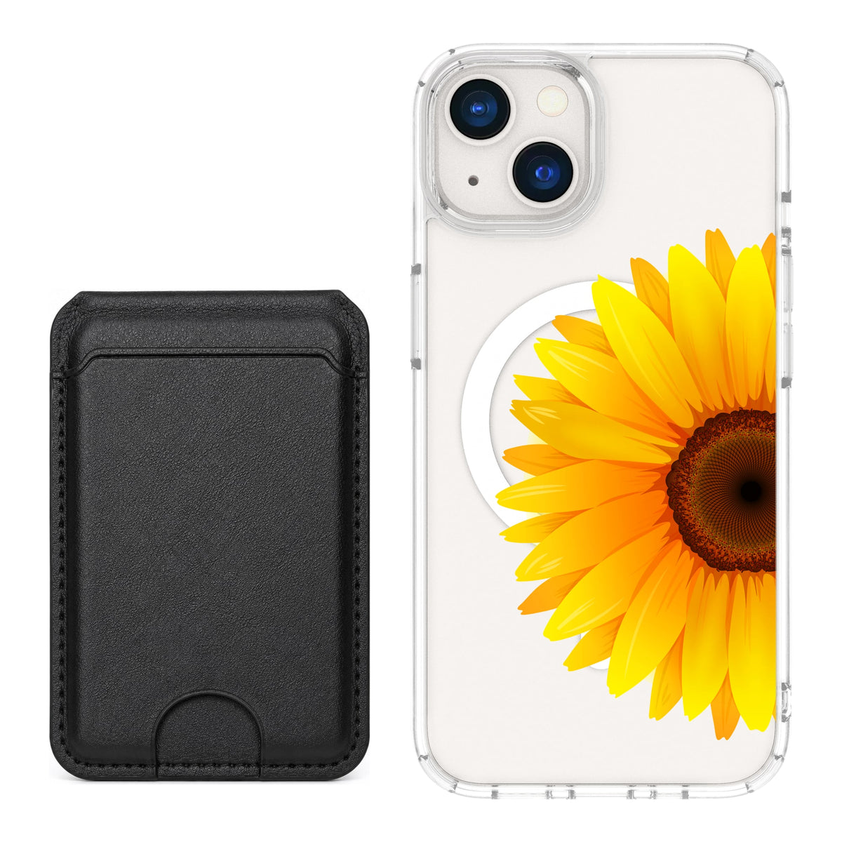 Scooch MagCase Sunflower for iPhone 13 with Black MagWallet