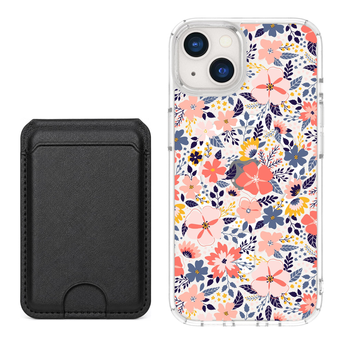 Scooch MagCase Wildflowers for iPhone 13 with Black MagWallet