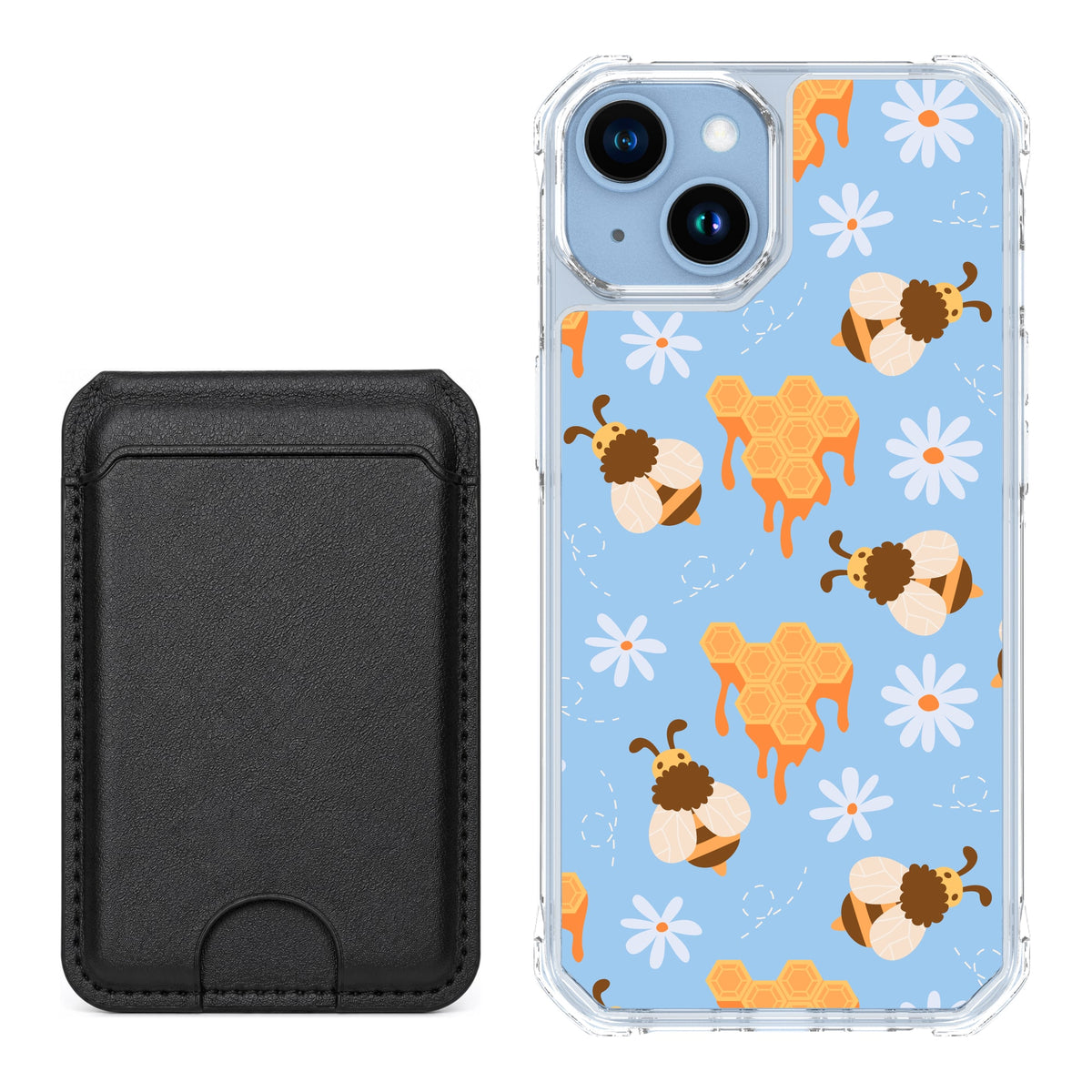 Scooch MagCase Honey Bees for iPhone 14 with Black MagWallet