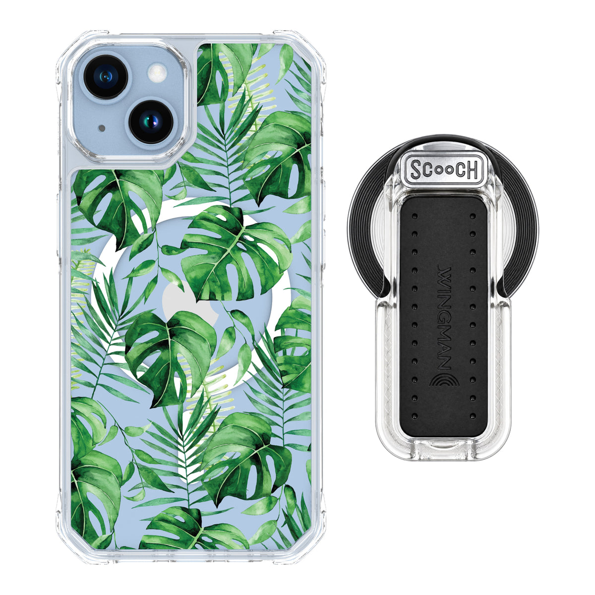 Scooch MagCase Monstera for iPhone 14 with MagSafe Wingback - Clear