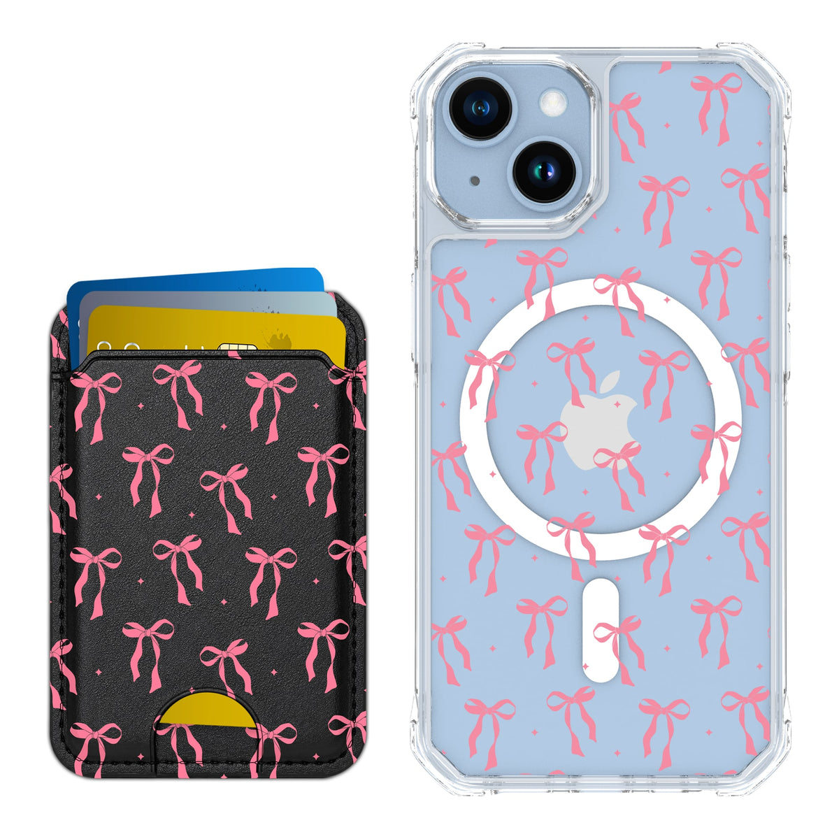 Scooch MagCase Pink Bows for iPhone 14 with Matching MagWallet
