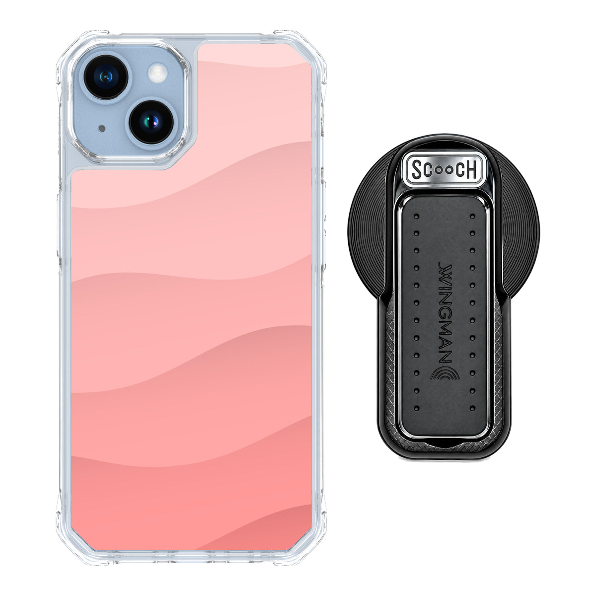 Scooch MagCase Pink Waves for iPhone 14 with MagSafe Wingback - Black