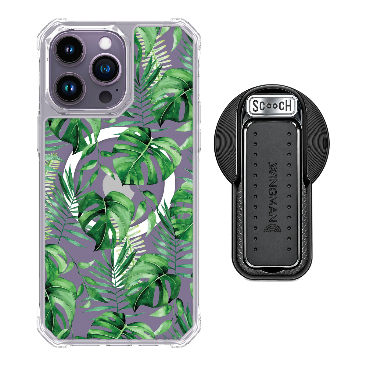 Scooch MagCase Monstera for iPhone 14 Pro Max with MagSafe Wingback - Black
