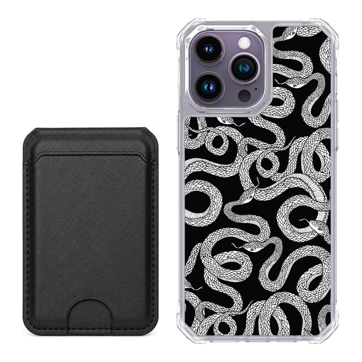 Scooch MagCase Snakes for iPhone 14 Pro Max with Black MagWallet