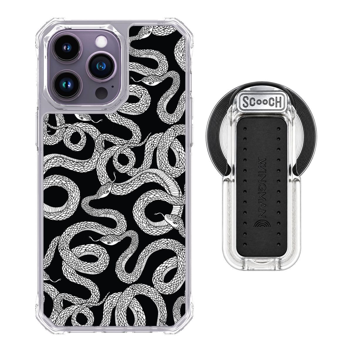 Scooch MagCase Snakes for iPhone 14 Pro Max with MagSafe Wingback - Clear