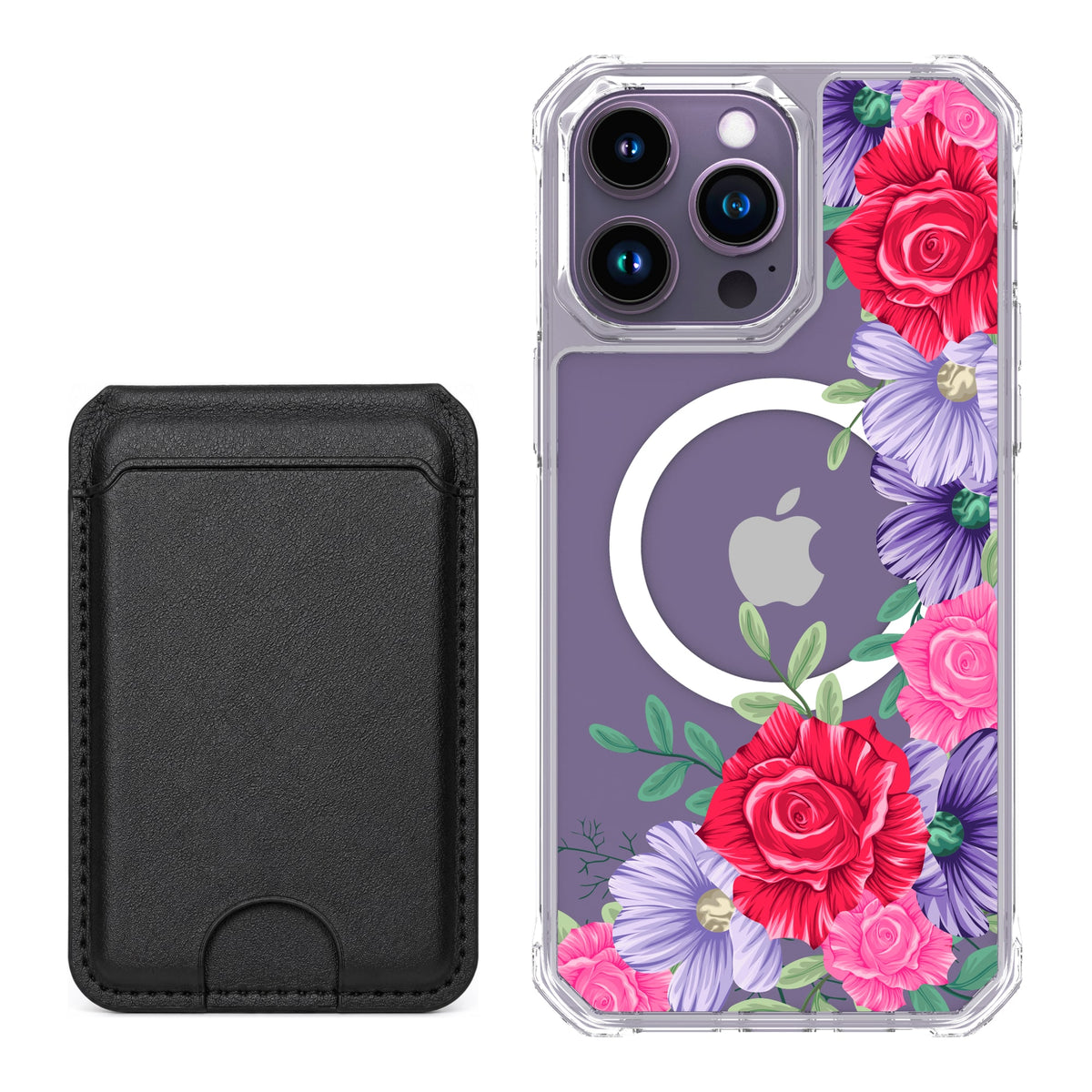 Scooch MagCase Spring Blossom for iPhone 14 Pro Max with Black MagWallet