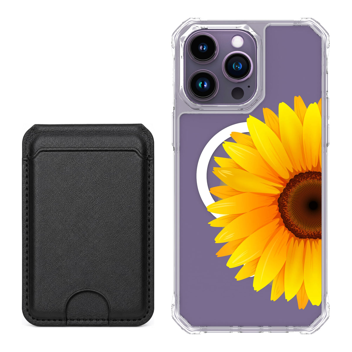 Scooch MagCase Sunflower for iPhone 14 Pro Max with Black MagWallet