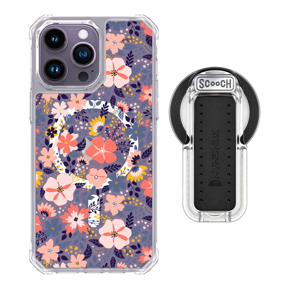 Scooch MagCase Wildflowers for iPhone 14 Pro Max with MagSafe Wingback - Clear