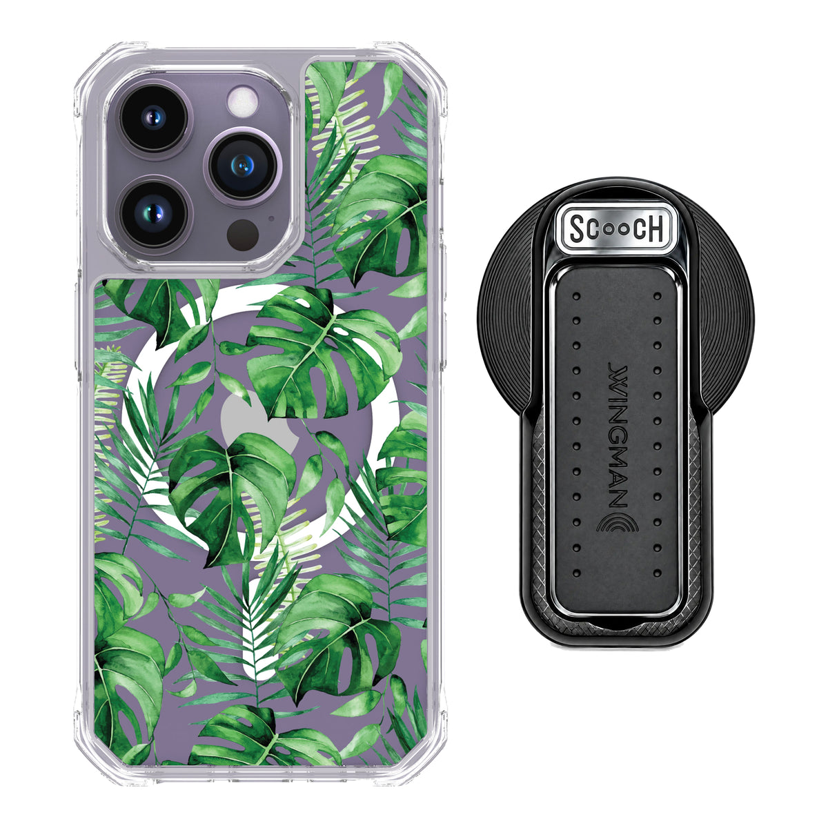Scooch MagCase Monstera for iPhone 14 Pro with MagSafe Wingback - Black