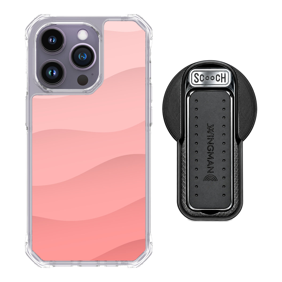 Scooch MagCase Pink Waves for iPhone 14 Pro with MagSafe Wingback - Black