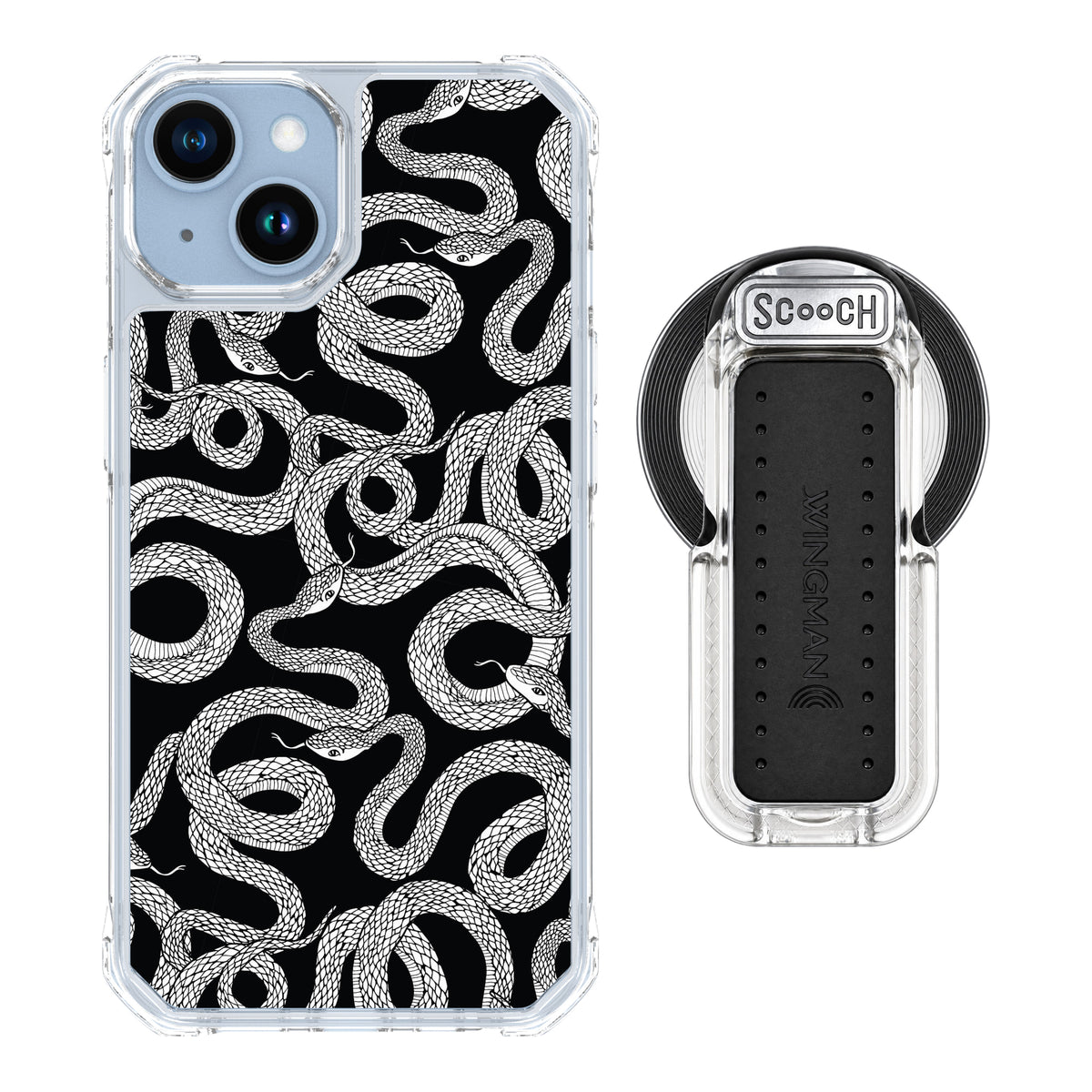 Scooch MagCase Snakes for iPhone 14 with MagSafe Wingback - Clear