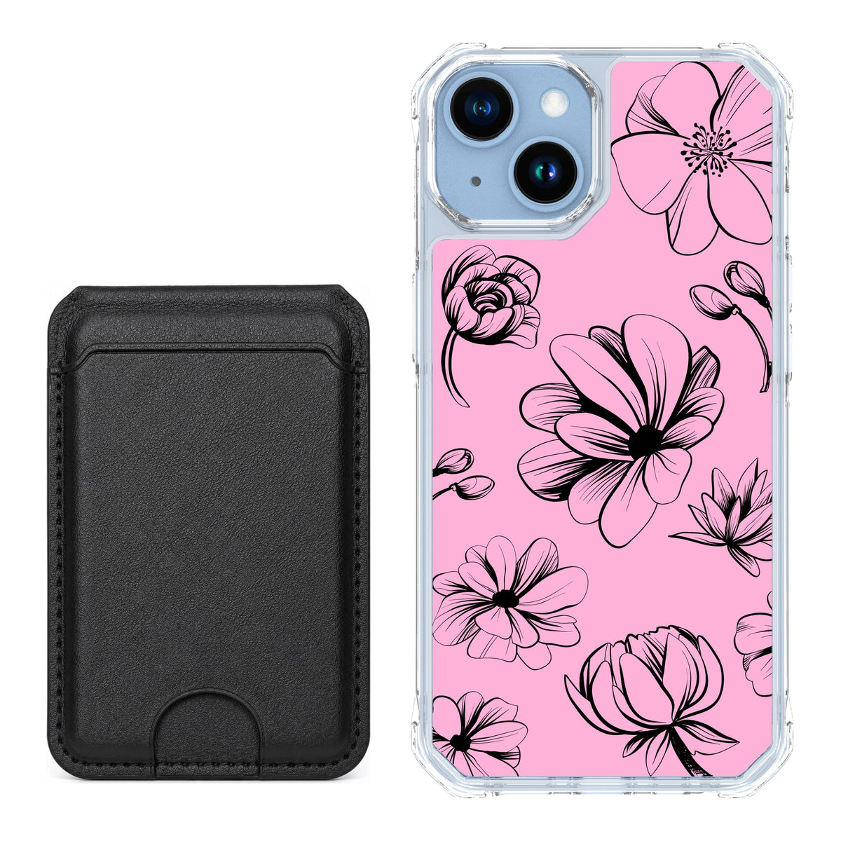 Scooch MagCase Vintage Flowers for iPhone 14 with Black MagWallet