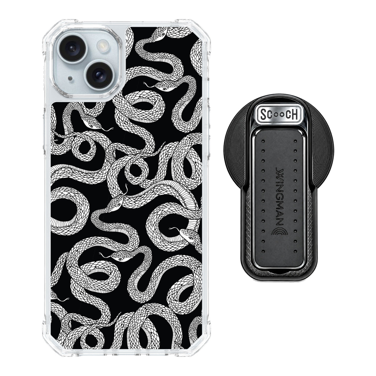 Scooch MagCase Snakes for iPhone 15 Plus and iPhone 14 Plus with MagSafe Wingback - Black