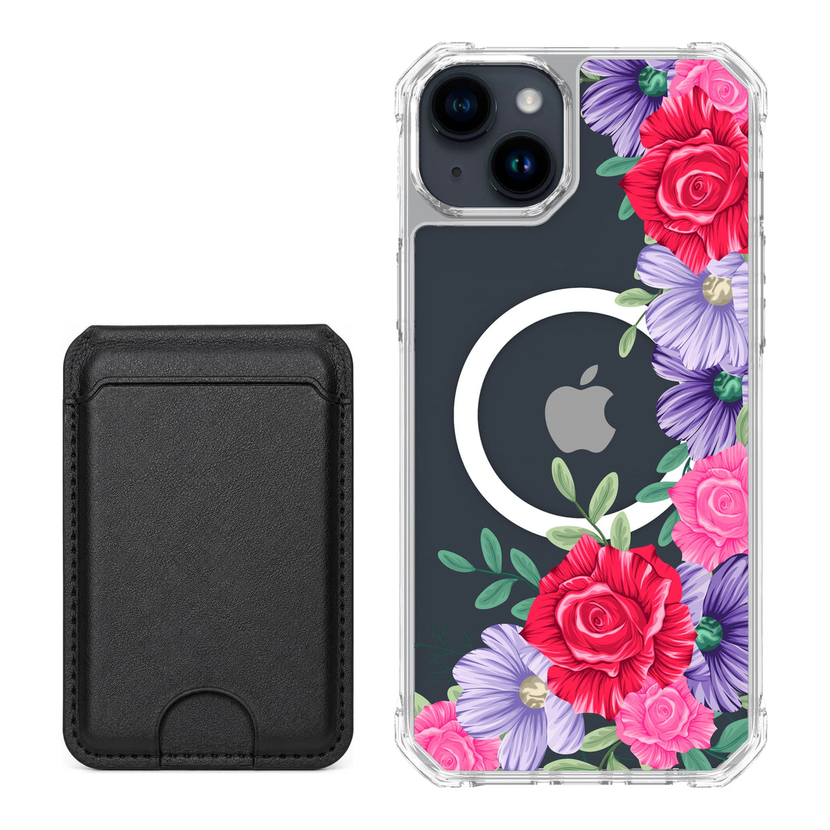 Scooch MagCase Spring Blossom for iPhone 14 Plus / iPhone 15 Plus with Black MagWallet