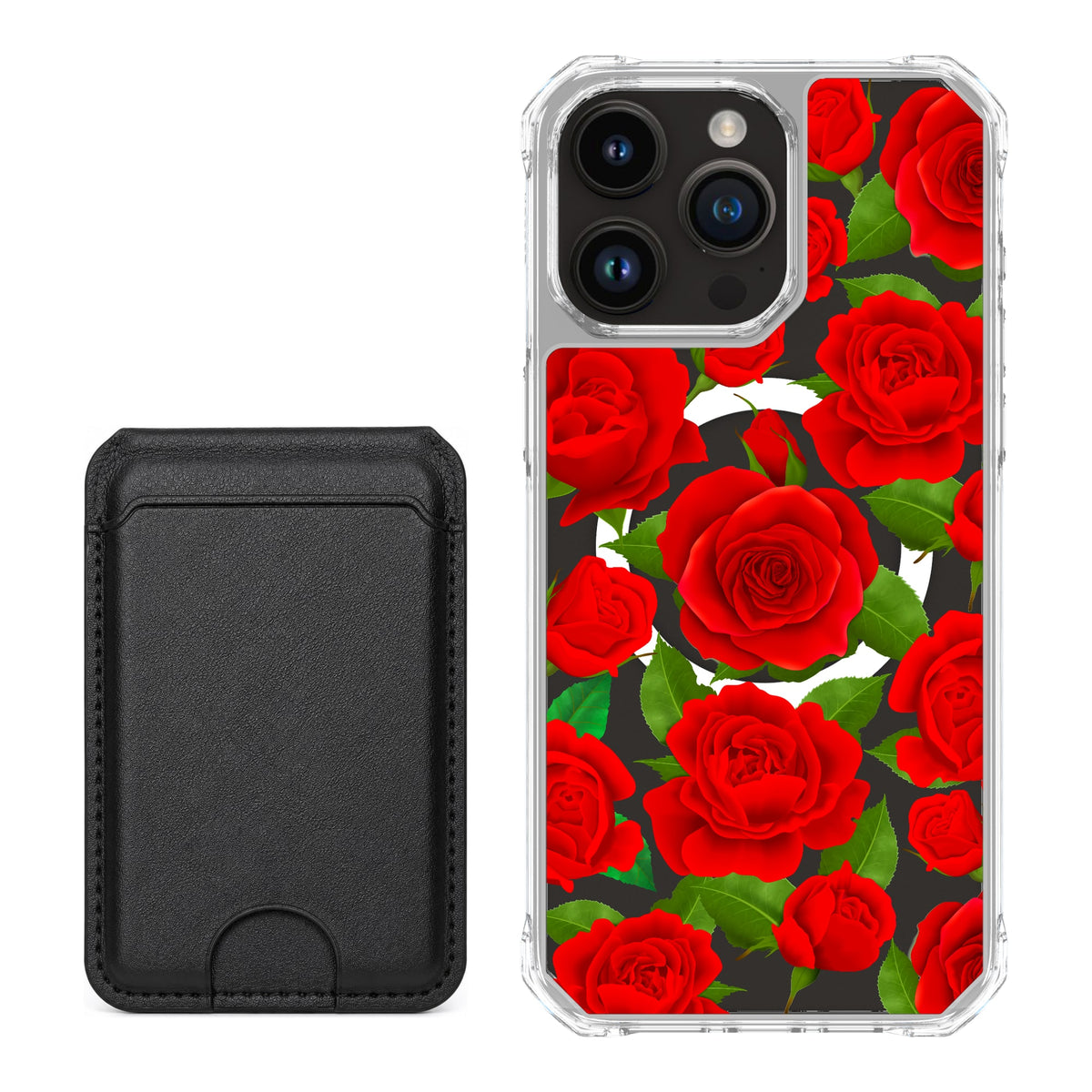 Scooch MagCase Rose Garden for iPhone 15 Pro Max with Black MagWallet