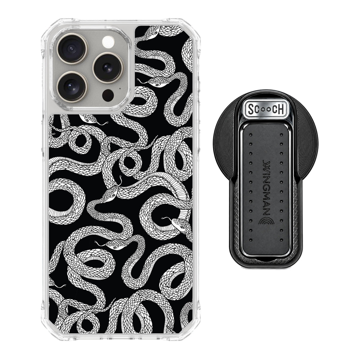 Scooch MagCase Snakes for iPhone 15 Pro Max with MagSafe Wingback - Black