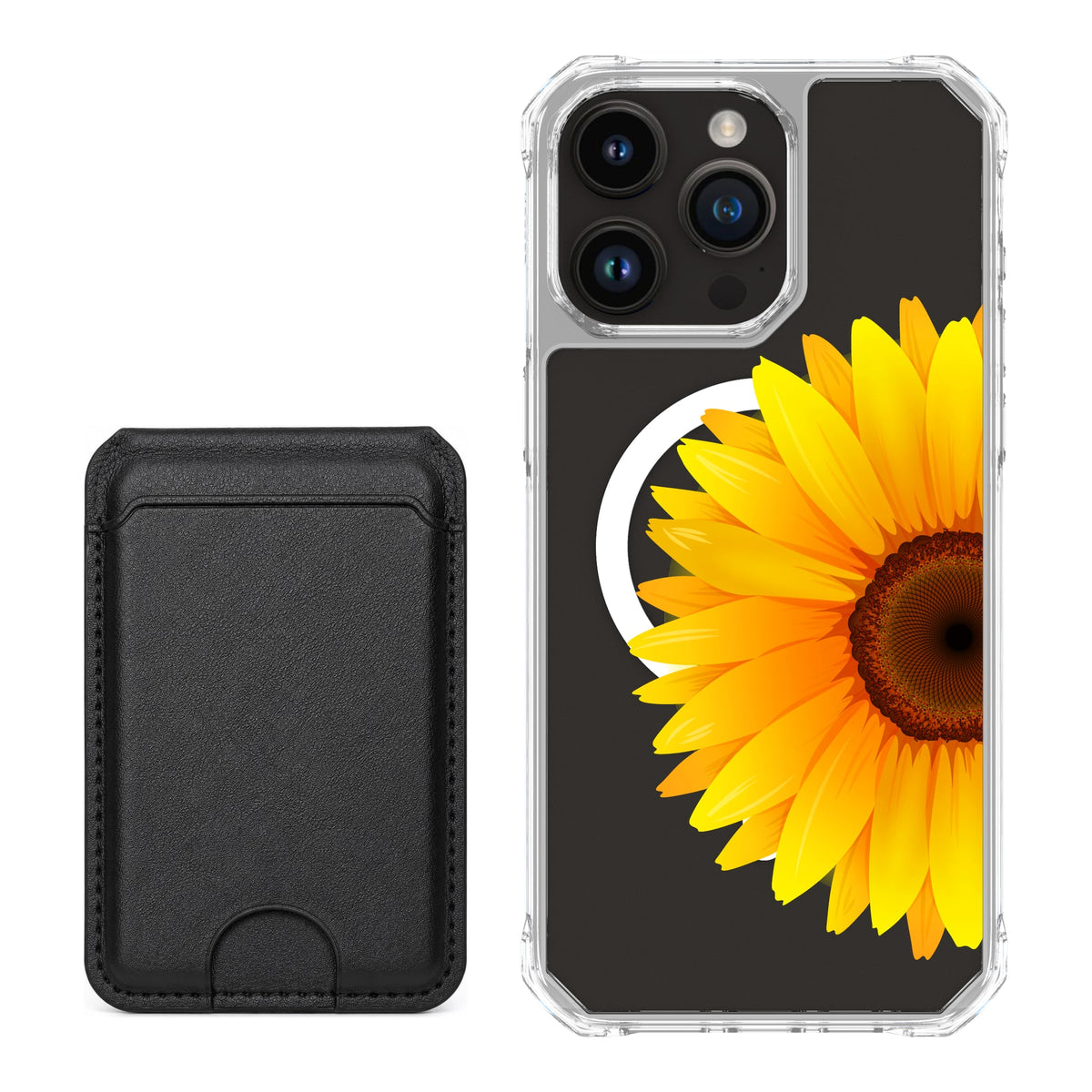 Scooch MagCase Sunflower for iPhone 15 Pro Max with Black MagWallet
