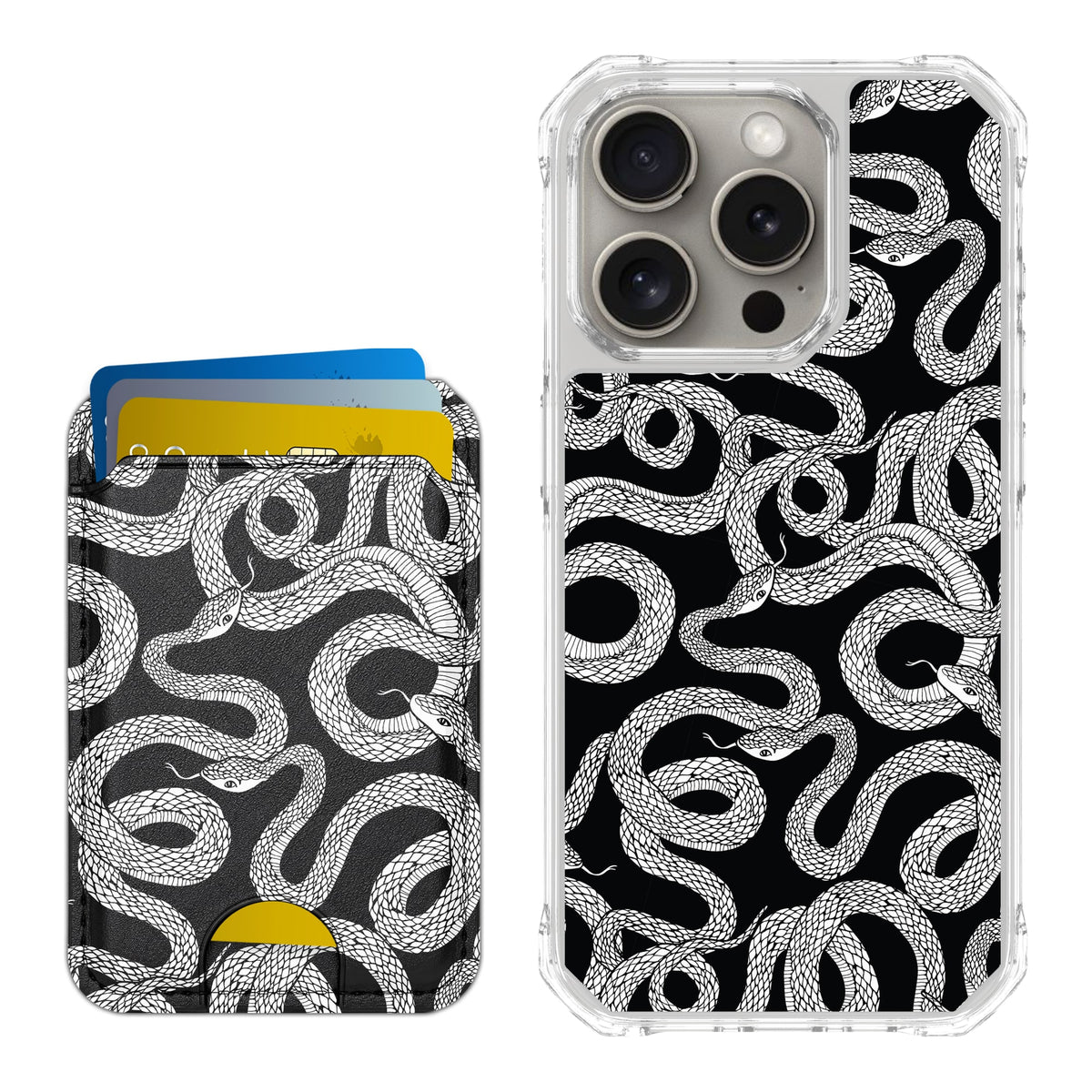 Scooch MagCase Snakes for iPhone 15 Pro with Matching MagWallet