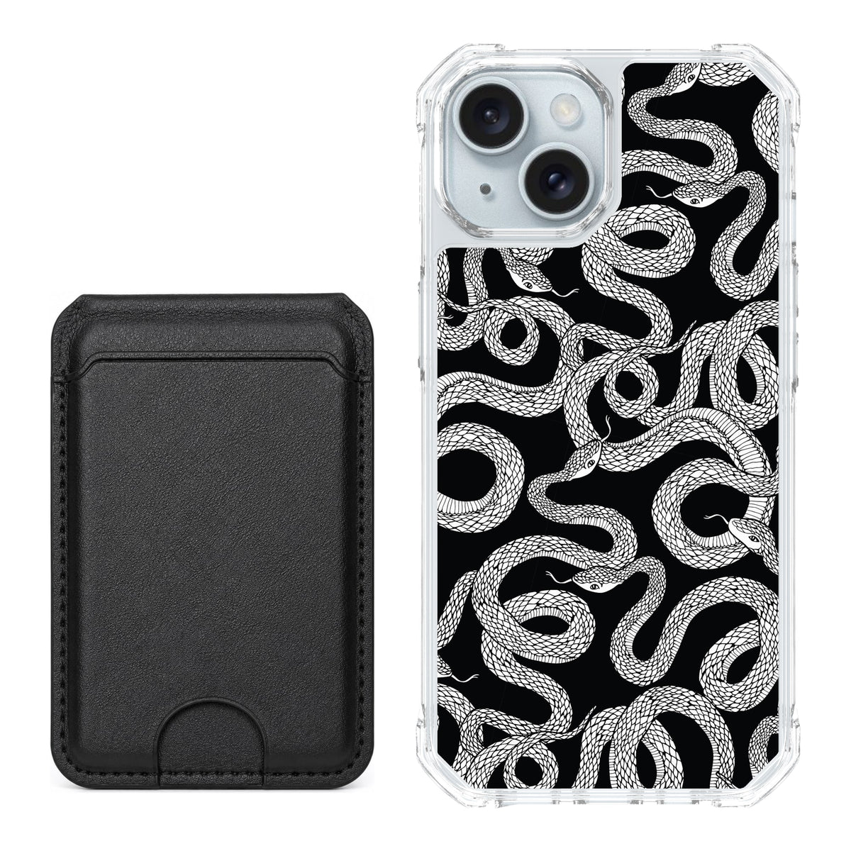 Scooch MagCase Snakes for iPhone 15 with Black MagWallet
