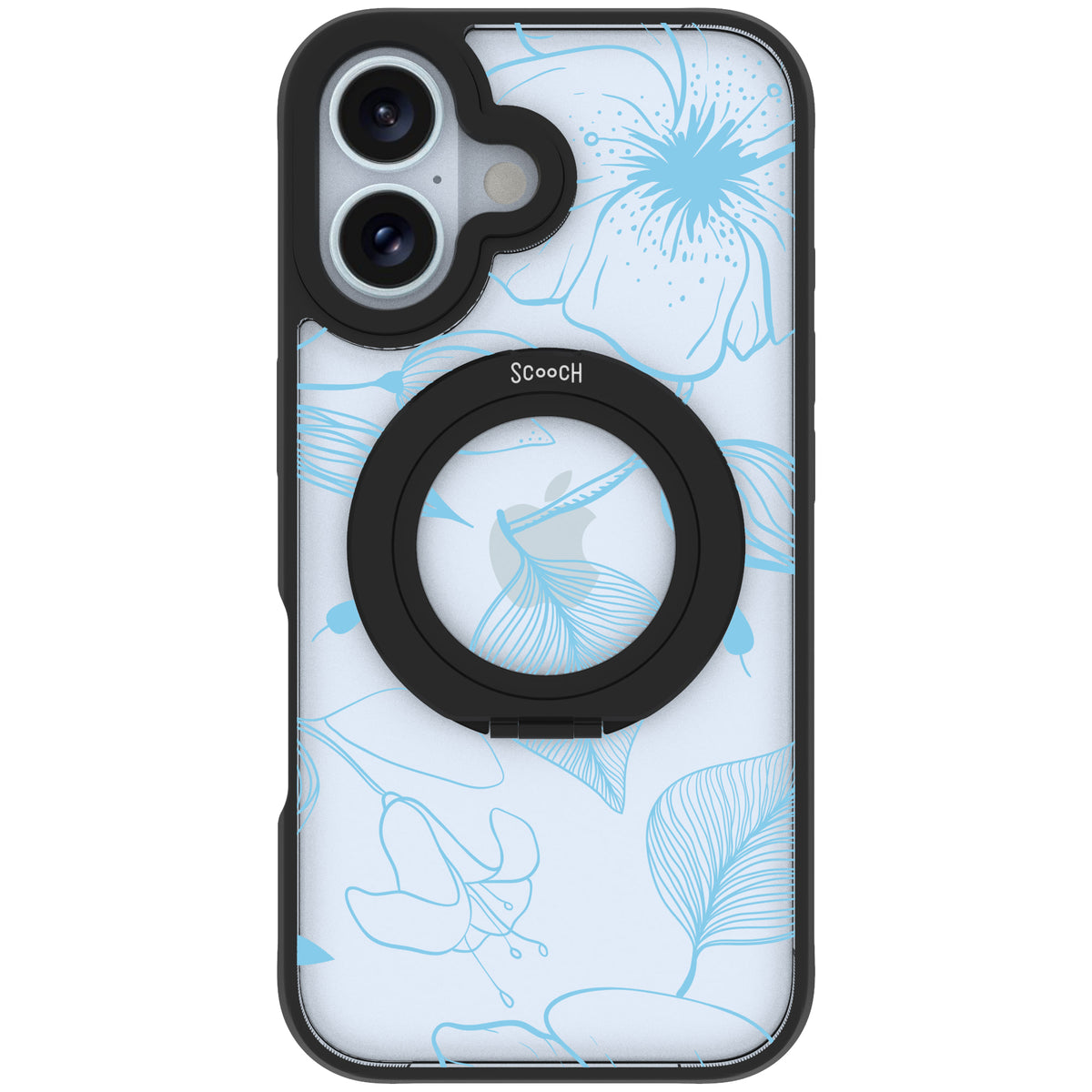 Scooch HaloCase Blue Hibiscus for iPhone 16 case