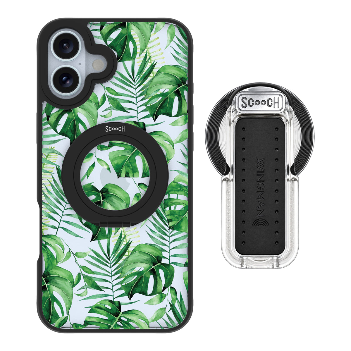 Scooch HaloCase Monstera for iPhone 16 Plus with MagSafe Wingback - Clear