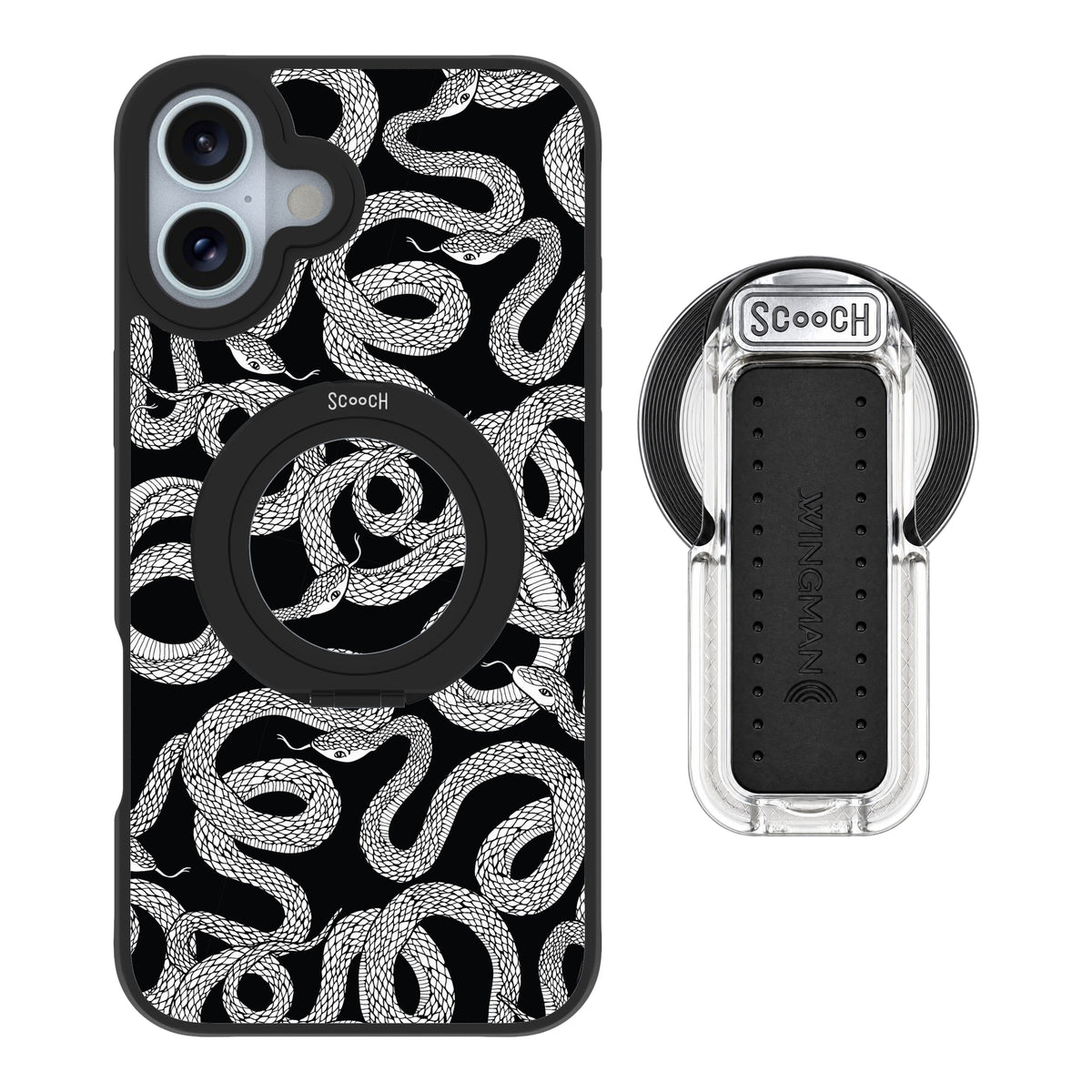 Scooch HaloCase Snakes for iPhone 16 Plus with MagSafe Wingback - Clear