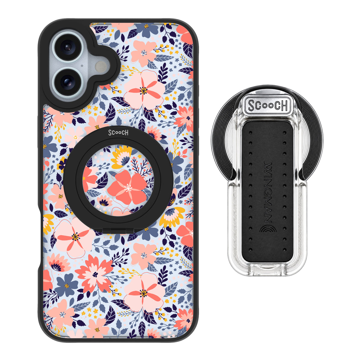 Scooch HaloCase Wildflowers for iPhone 16 Plus with MagSafe Wingback - Clear
