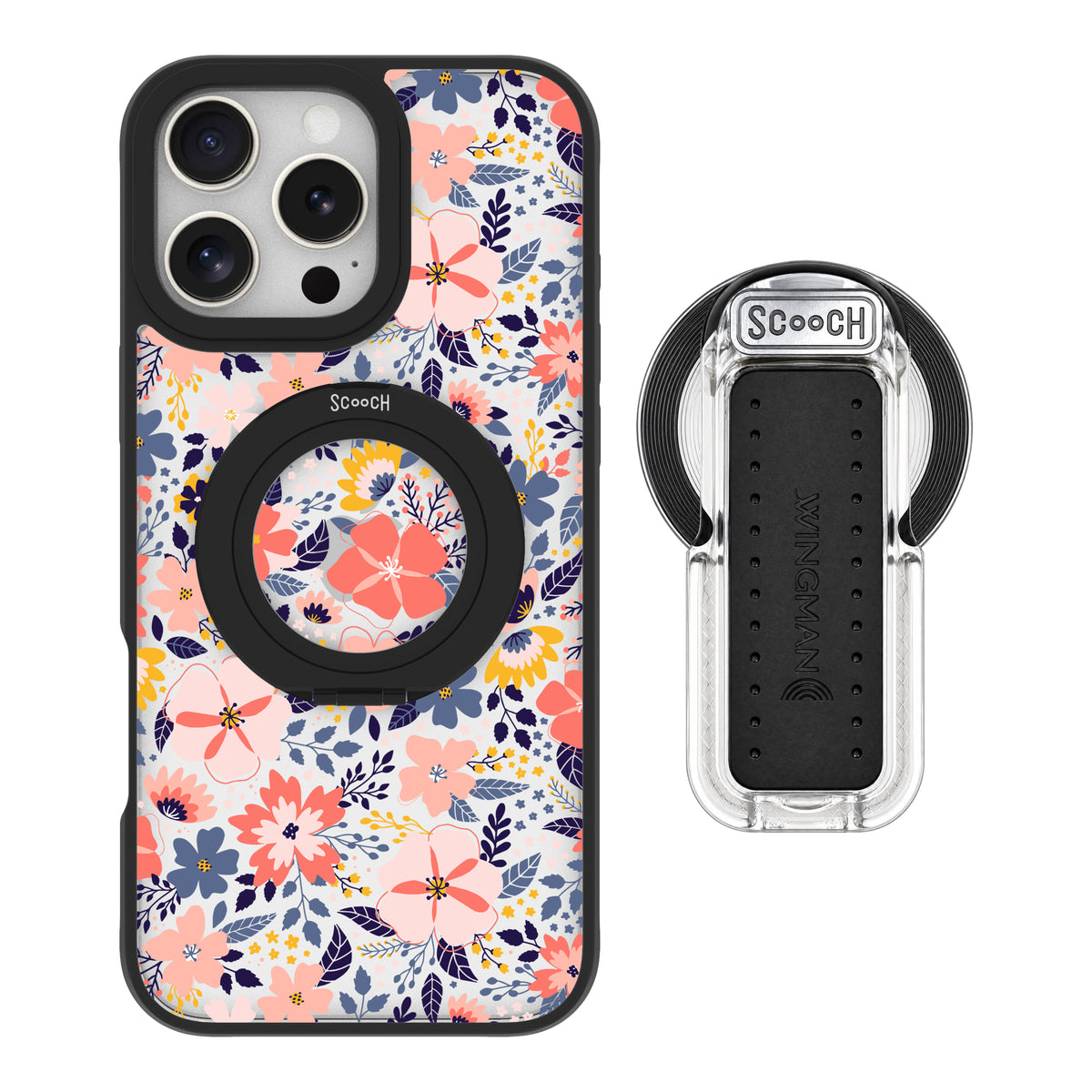 Scooch HaloCase Wildflowers for iPhone 16 Pro Max with MagSafe Wingback - Clear