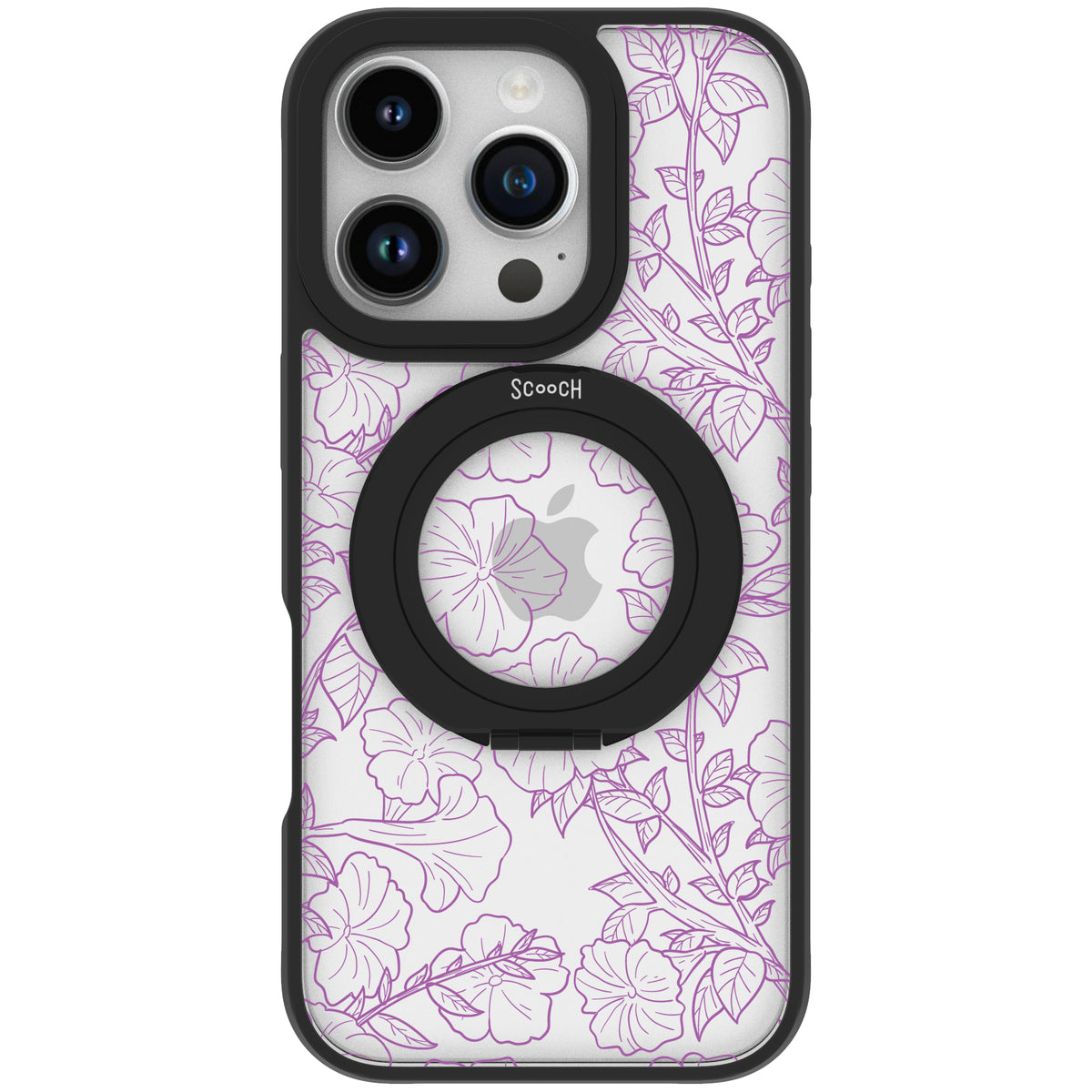Scooch HaloCase Purple Petunias for iPhone 16 Pro case