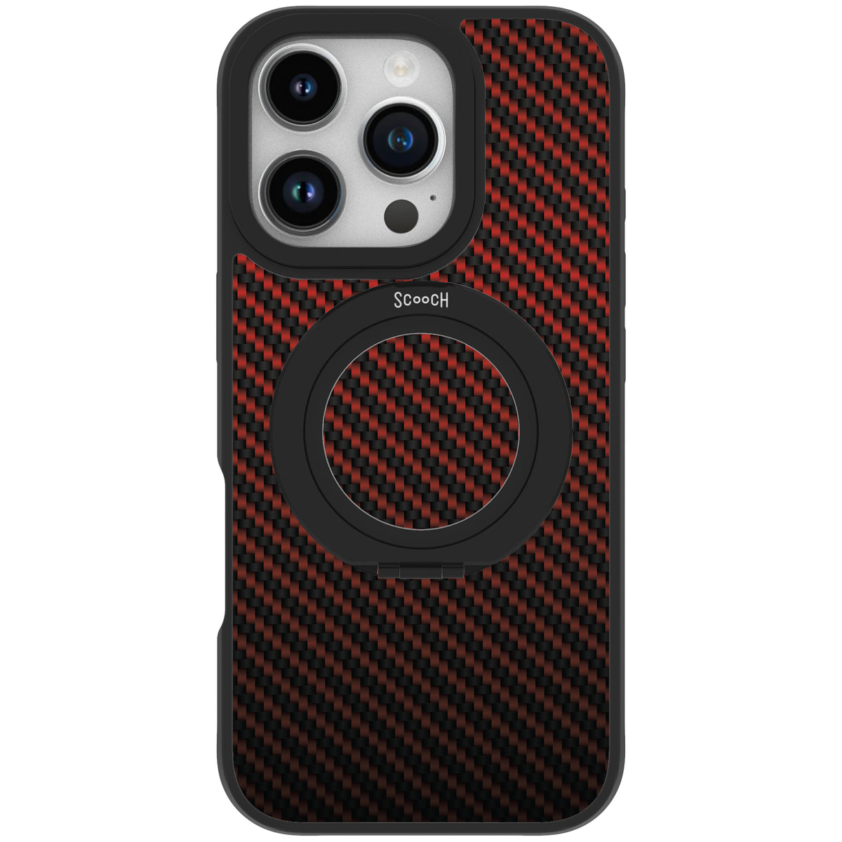 Scooch HaloCase Red Carbon Fiber for iPhone 16 Pro case