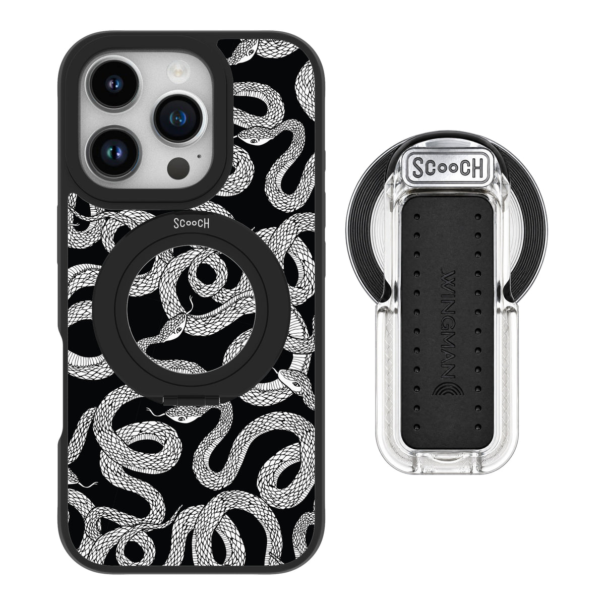 Scooch HaloCase Snakes for iPhone 16 Pro with MagSafe Wingback - Clear