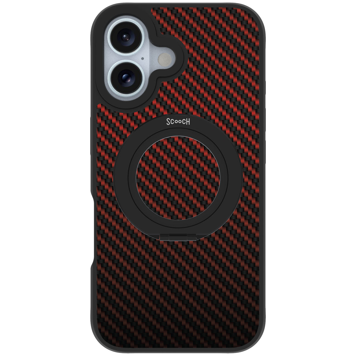 Scooch HaloCase Red Carbon Fiber for iPhone 16 case