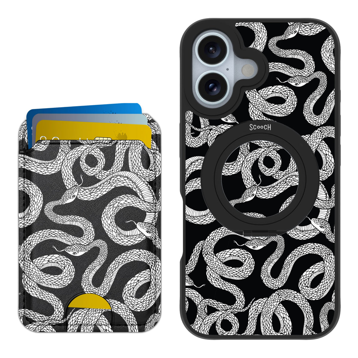Scooch HaloCase Snakes for iPhone 16 with Matching MagWallet