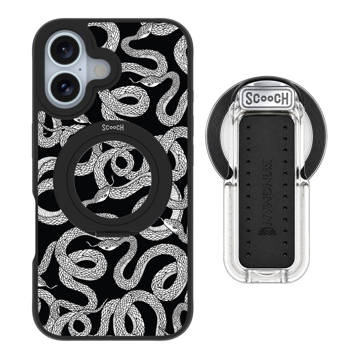 Scooch HaloCase Snakes for iPhone 16 with MagSafe Wingback - Clear