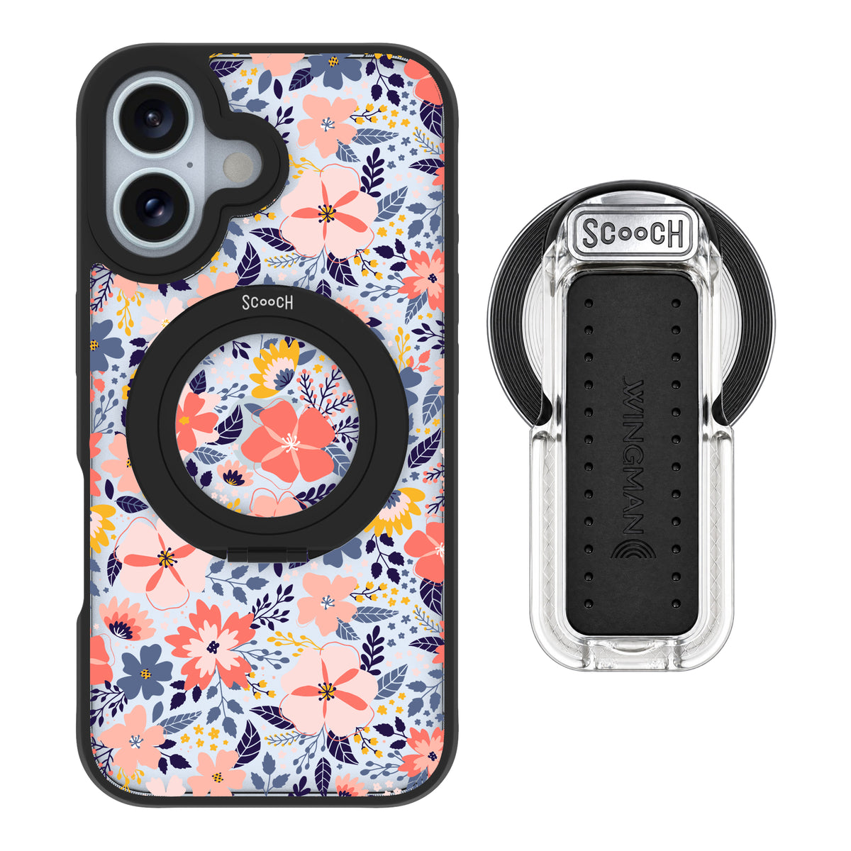 Scooch HaloCase Wildflowers for iPhone 16 with MagSafe Wingback - Clear