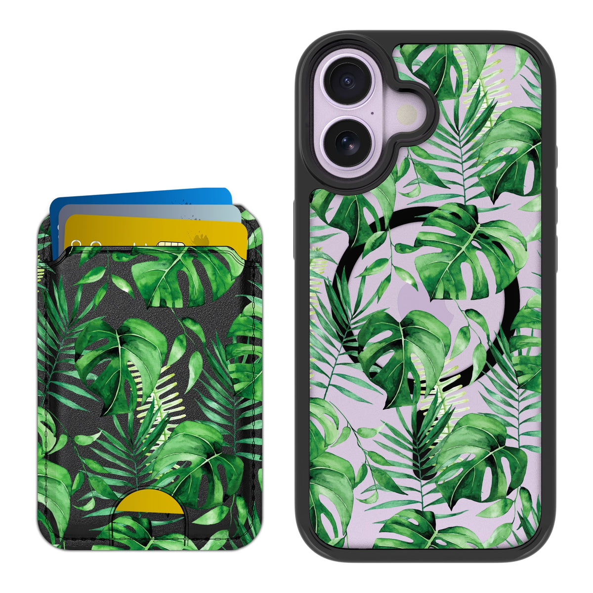 Scooch MagCase Monstera for iPhone 17 with Matching MagWallet