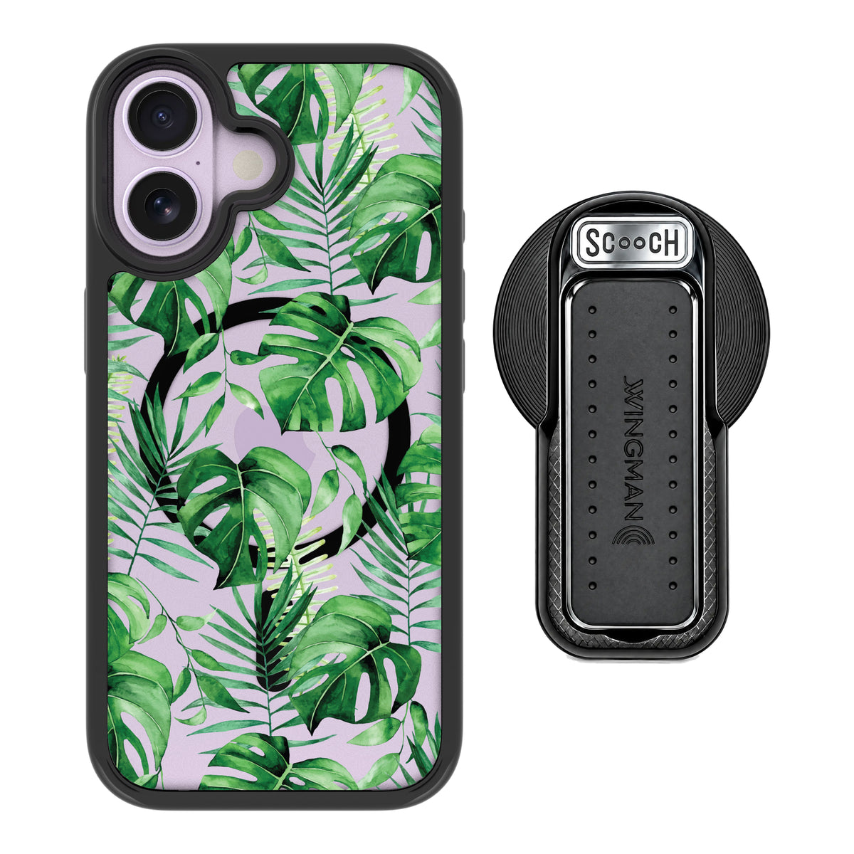 Scooch MagCase Monstera for iPhone 17 with MagSafe Wingback - Black